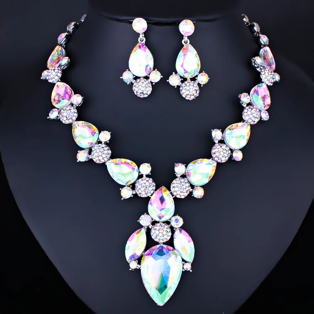 FARLENA Jewelry Exquisite Water Drop Necklace Earring Sets Fashion Multicolor Crystal Jewelry sets for Women Wedding
FARLENA Jewelry Exquisite Water Drop Necklace Earring Sets Fashion Multicolor Crystal Jewelry sets for Women Wedding