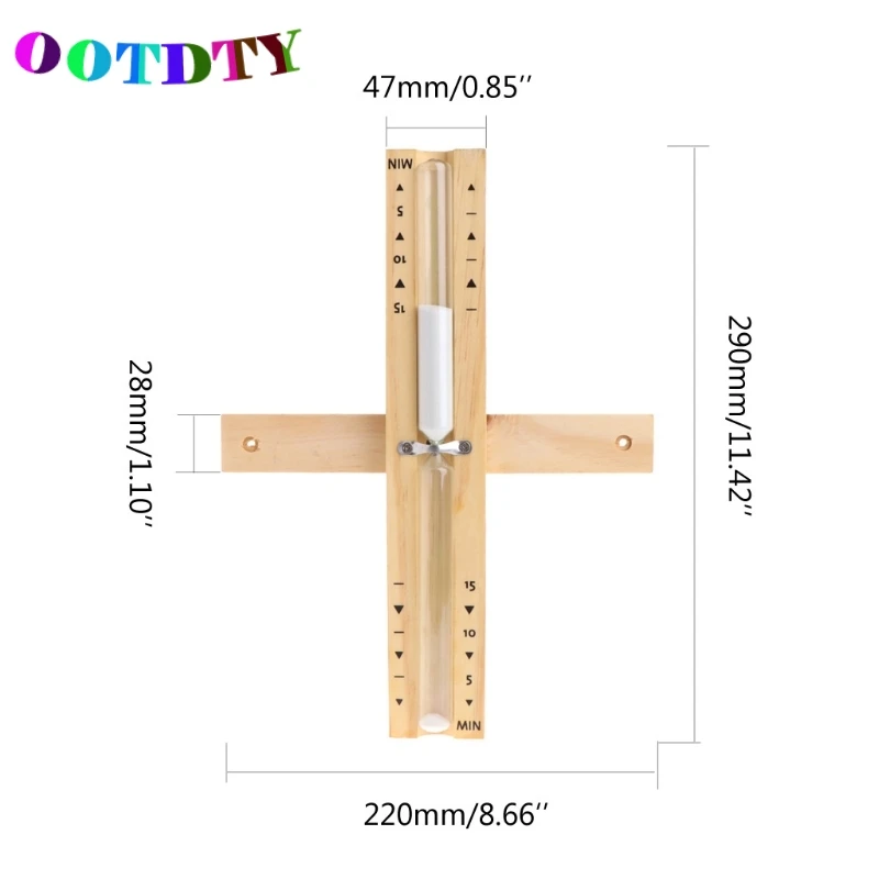 Песочные часы OOTDTY 15 минут для сауны песочные оранжевого цвета с настенным