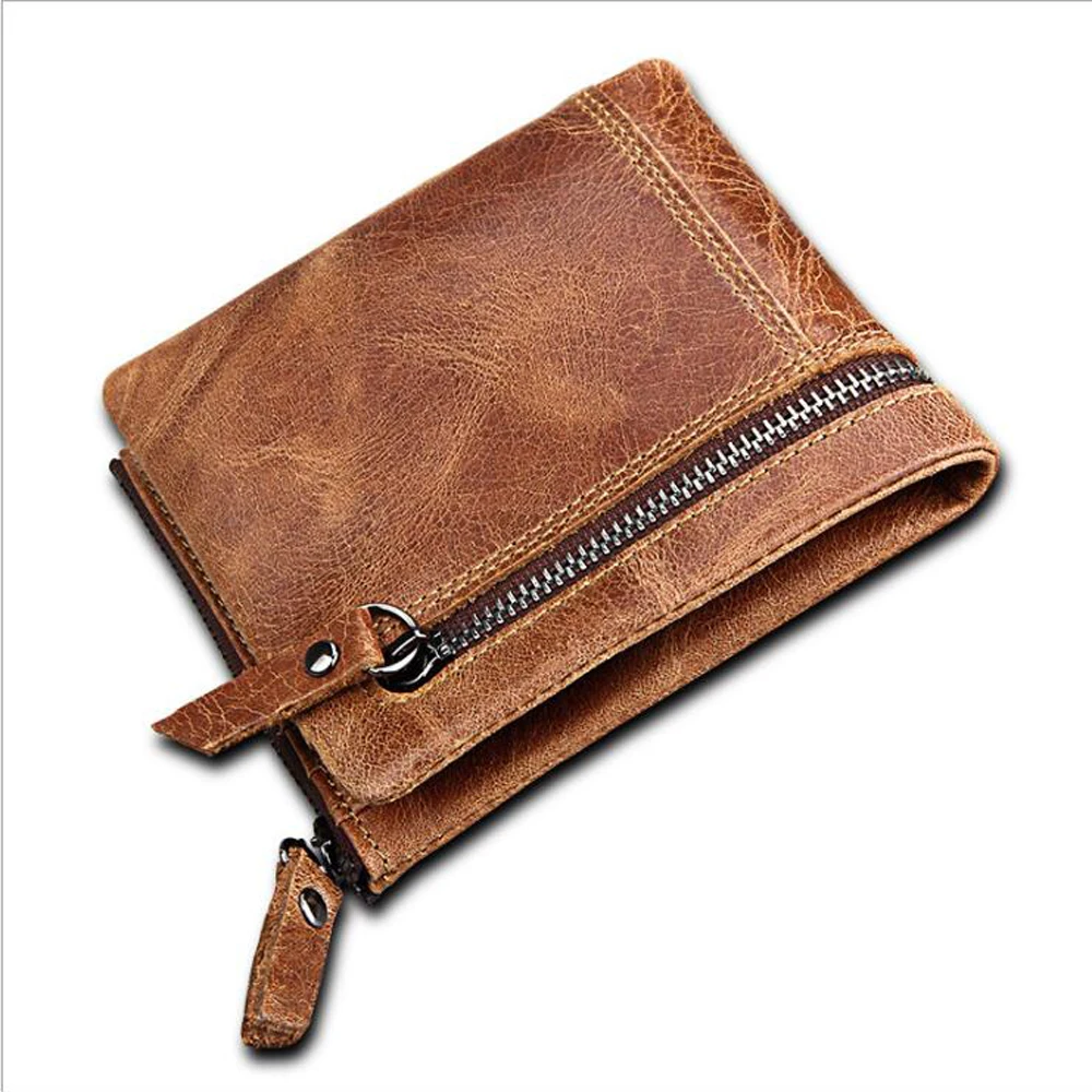 OCEAN BLUEVIN New Hot Wallet Men Leather Genuine Coin Purse Zipper&Hasp Wallets Small Perse Solid RFID Card Holder | Багаж и сумки