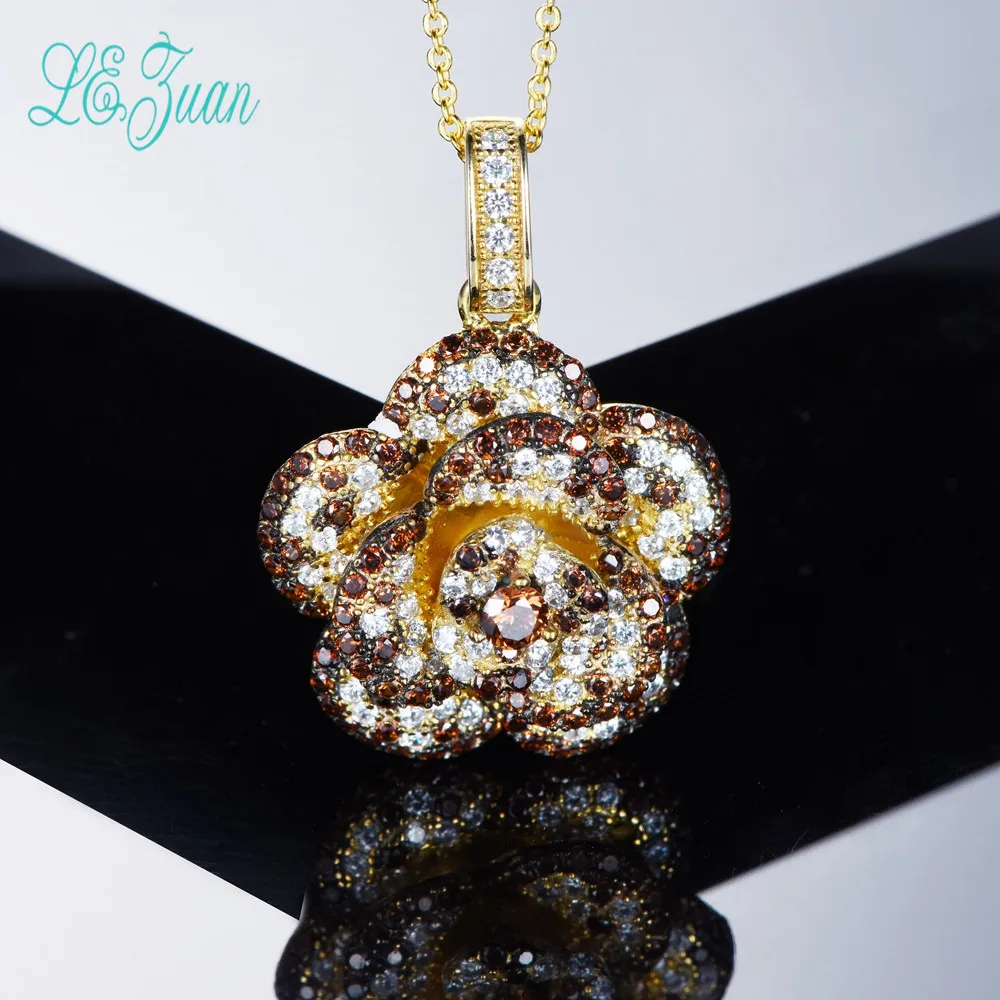 l&zuan Pendant For Necklace Women 925 Sterling Silver Fine Jewelry Baroque Style Vintage Flower Luxury Bijoux Pendentif | Украшения и