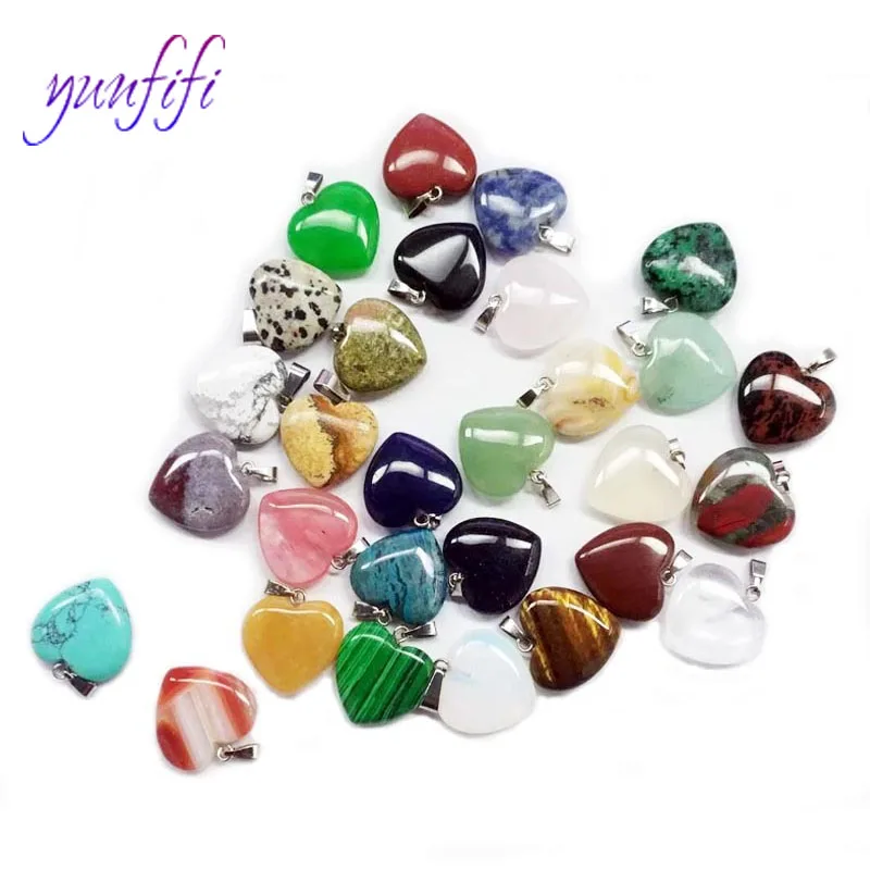 20mm Fashion natural Crystal stone heart , jewelry and clothes pendant accessories making mixed charms Good Quality 10Pcs/lot
20mm Fashion natural Crystal stone heart , jewelry and clothes pendant accessories making mixed charms Good Quality 10Pcs/lot