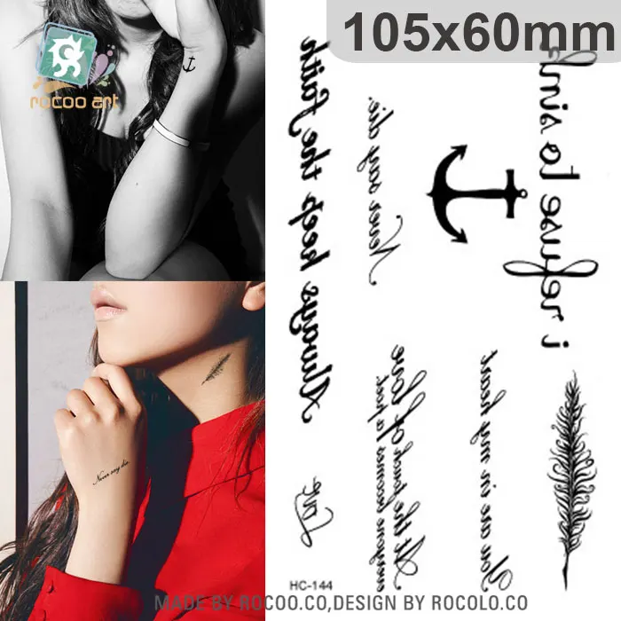 Rocooart HC1144 Fake Tattoo Harajuku Black Words Anchor Leaf Design Women Finger Cute Flash Tattoo Temporary Tattoos Sticker
Rocooart HC1144 Fake Tattoo Harajuku Black Words Anchor Leaf Design Women Finger Cute Flash Tattoo Temporary Tattoos Sticker