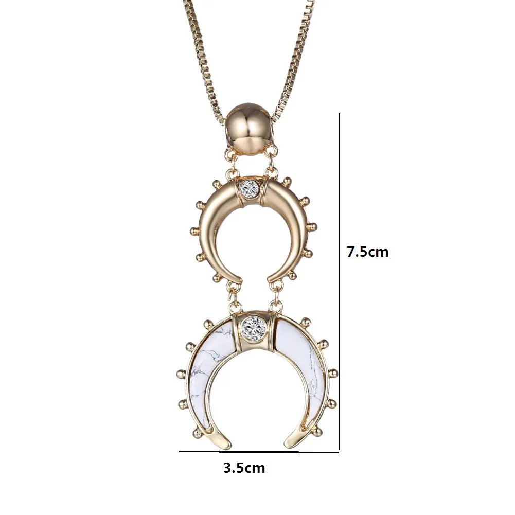 Lureme Women's Retro Punk Gold Double Crescent Moon Horn Pendant Long Necklace (nl005781)
Lureme Women's Retro Punk Gold Double Crescent Moon Horn Pendant Long Necklace (nl005781)