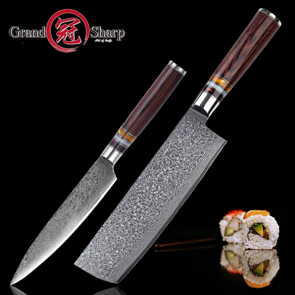 2 Pcs kitchen knife set 67 layer Japanese VG10 Damascus steel kitchen knife cleaver chef utility Japanese Kitchen Knives Tools
2 Pcs kitchen knife set 67 layer Japanese VG10 Damascus steel kitchen knife cleaver chef utility Japanese Kitchen Knives Tools