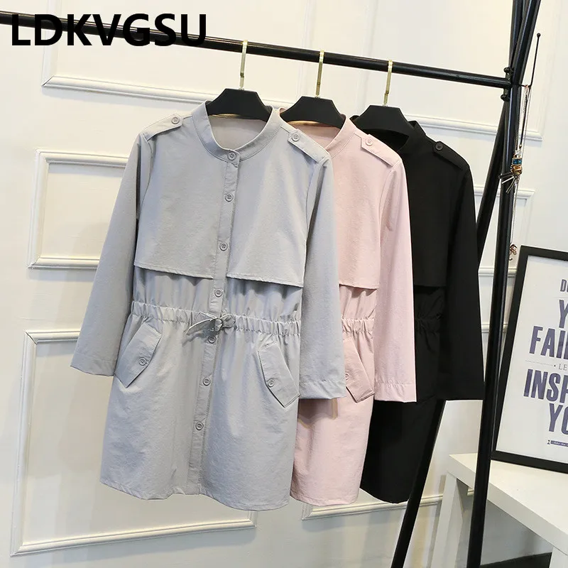2018 Spring Autumn Casual Trench Coat 4XL Plus Size Women's Clothing Fashion Drawstring Waist Female Windbreaker Outerwear Is396
2018 Spring Autumn Casual Trench Coat 4XL Plus Size Women's Clothing Fashion Drawstring Waist Female Windbreaker Outerwear Is396