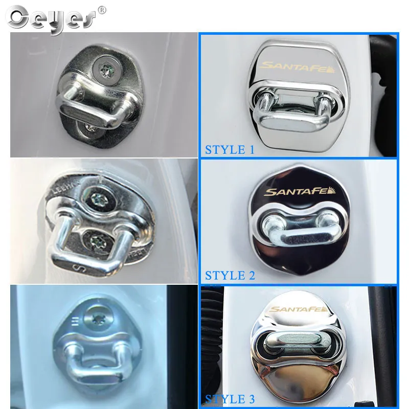 Ceyes Car Styling Sticker Accessories Case For Hyundai Santa Fe SantaFe Kia Ceed Auto Protection Door Lock Cover Buckle 4pcs | Автомобили