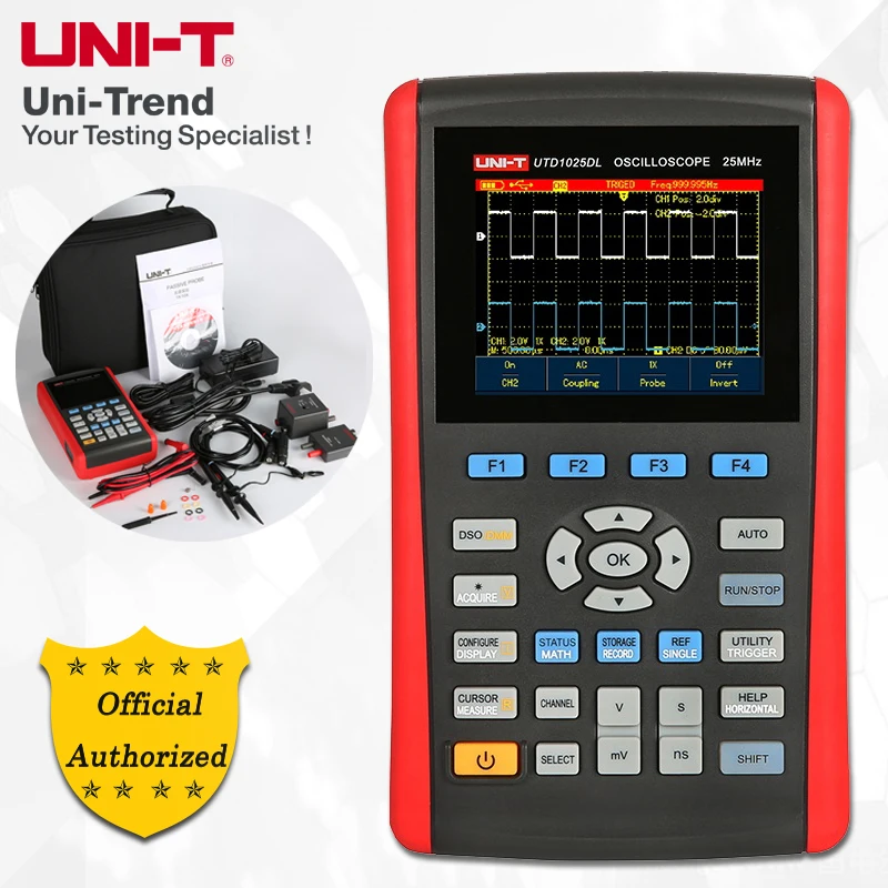 UNI-T UTD1025DL портативный цифровой осциллограф; 2 канала, полоса пропускания 25 МГц, 250 Мбит/с Частота выборки
UNI-T UTD1025DL портативный цифровой осциллограф; 2 канала, полоса пропускания 25 МГц, 250 Мбит/с Частота выборки