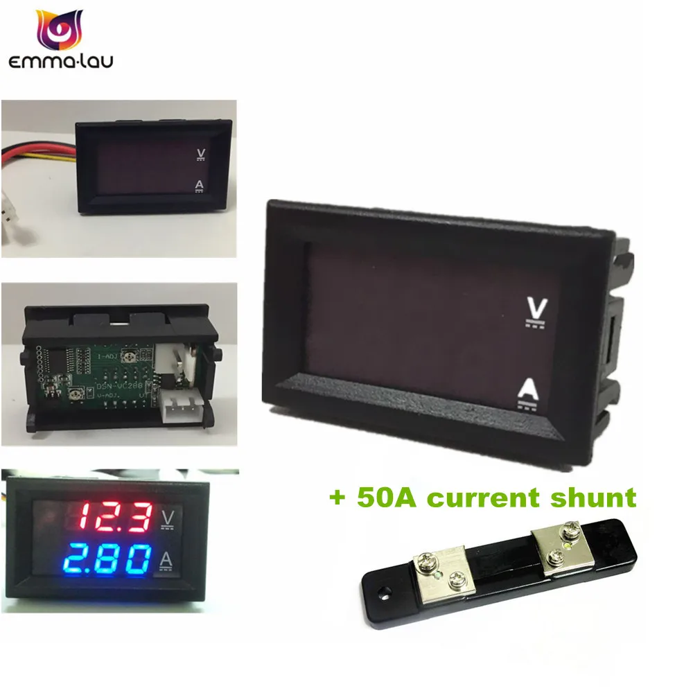 Dual LED Digital Voltmeter Ammeter DC 0-100V 50A Red Blue Amp Volt Meter Current Monitor Tester + Current Shunt With Wire
Dual LED Digital Voltmeter Ammeter DC 0-100V 50A Red Blue Amp Volt Meter Current Monitor Tester + Current Shunt With Wire