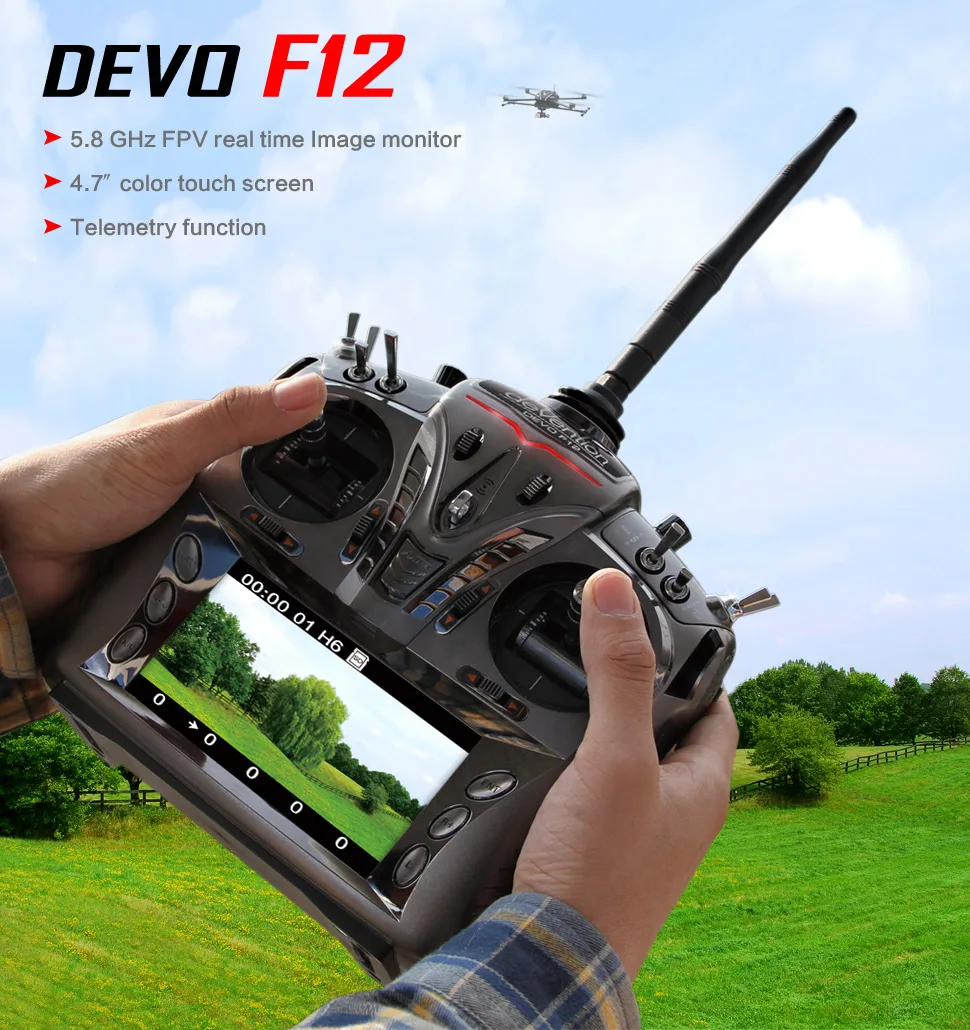 Walkera Specialized FPV radio DEVO F12 12CH 2.4G touch screen Transmitter W/ DEVO-RX1202 Receiver Alu Case Controller DEVO F12
Walkera Specialized FPV radio DEVO F12 12CH 2.4G touch screen Transmitter W/ DEVO-RX1202 Receiver Alu Case Controller DEVO F12