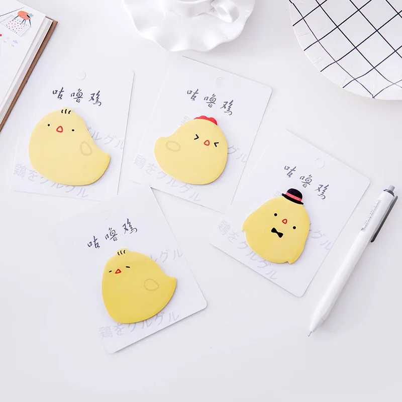 2 шт./лот Kawaii Желтая курица самоклеящаяся N Times Memo Pad Sticky Notes Bookmark Канцелярские