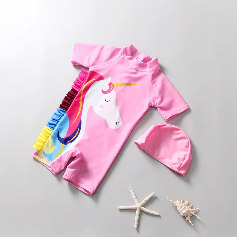 New Summer fashion Pink Unciron swimsuit with hat Girls cute quick dry bathing suit Kids best sell unicorn beach wear YZ19045
New Summer fashion Pink Unciron swimsuit with hat Girls cute quick dry bathing suit Kids best sell unicorn beach wear YZ19045