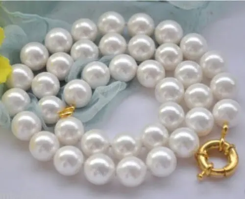 AAA Beautiful! 10mm Natural Round White South Sea Shell Pearl Necklace 18">>girls choker necklace pendant Free shipping
AAA Beautiful! 10mm Natural Round White South Sea Shell Pearl Necklace 18">>girls choker necklace pendant Free shipping
