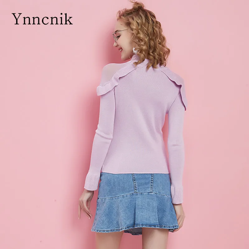 Ynncnik 2018 новые весенние трикотажные пуловеры с длинным рукавом однотонные