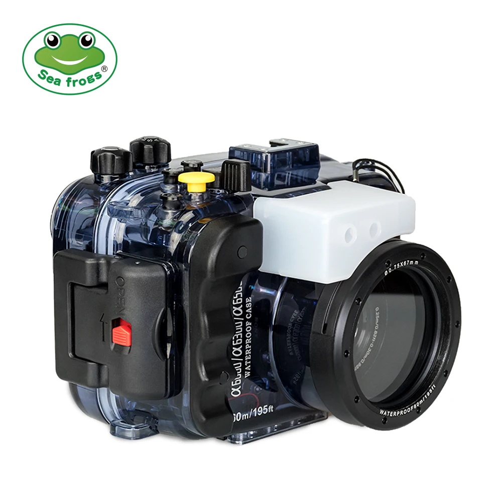 

Seafrogs 195FT/60M Waterproof Underwater Diving Camera housing for Sony A6500 A6300 A6000 with Dual Fiber-Optic Port and O Ring