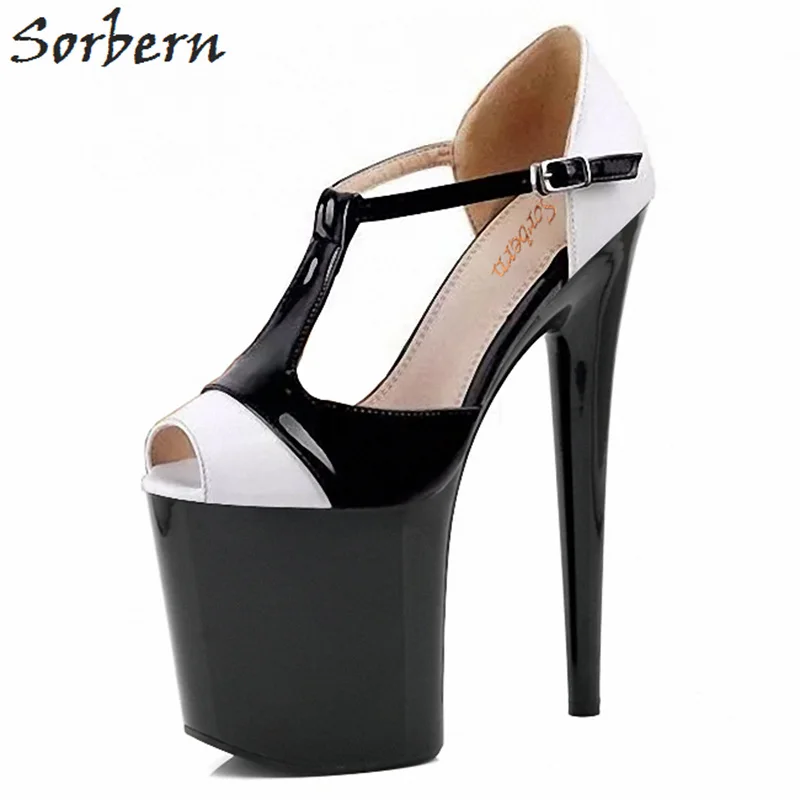 Sorbern White And Black T Strap Heels Peep Toe Retro Shoes Women Comfortable High Heels Womans Diy Colors 2018 Women Pumps
Sorbern White And Black T Strap Heels Peep Toe Retro Shoes Women Comfortable High Heels Womans Diy Colors 2018 Women Pumps