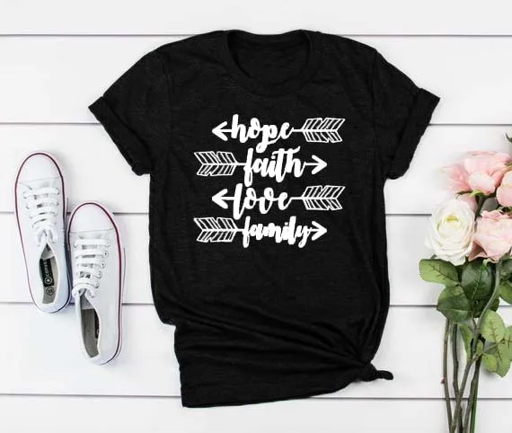 Hope Faith Love Family Graphic T-Shirt Hipster Stylish Grunge Vintage Tee Faith Harajuku Lover Family Black Arrow Hope t shirts
Hope Faith Love Family Graphic T-Shirt Hipster Stylish Grunge Vintage Tee Faith Harajuku Lover Family Black Arrow Hope t shirts