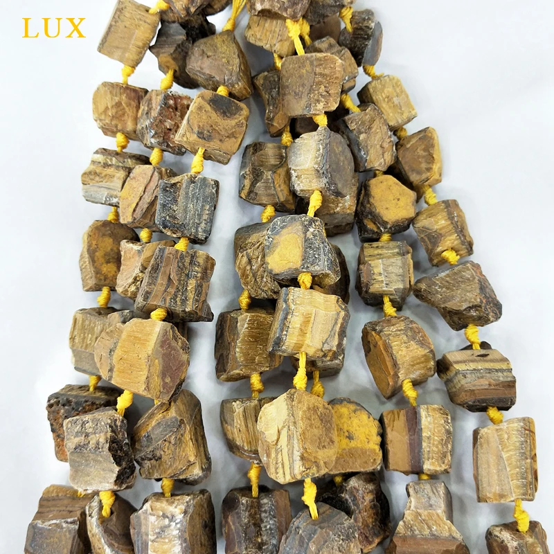 Rough Tiger Eye Beads Unpolished Golden Tiger Eye Large raw Tiger Eye stone findings 15.5" per Strand
Rough Tiger Eye Beads Unpolished Golden Tiger Eye Large raw Tiger Eye stone findings 15.5" per Strand