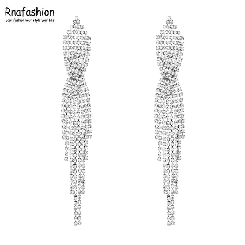 New Fashion Metal Long Earring Rhinestone Tassels Earrings For Women Style Crystal Earrings Gifts For Ladies
New Fashion Metal Long Earring Rhinestone Tassels Earrings For Women Style Crystal Earrings Gifts For Ladies