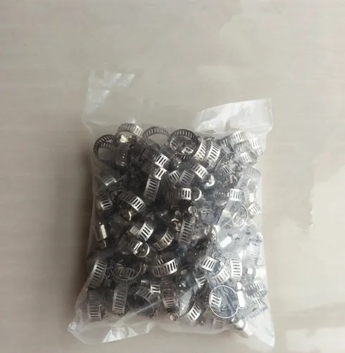 Free shipping 50pcs 10-16mm Stainless Steel Adjustable Drive Hose Clamps Fuel Line Clip | Обустройство дома