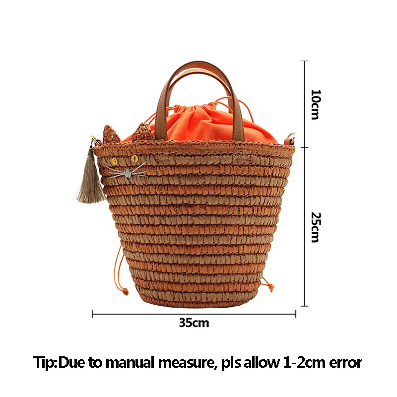 Summer Women Tassel Handbag INS Popular Cat Female Beach Straw Bag Casual Lady Drawstring Large Tote Travel Woven Bolsa SS3253
Summer Women Tassel Handbag INS Popular Cat Female Beach Straw Bag Casual Lady Drawstring Large Tote Travel Woven Bolsa SS3253