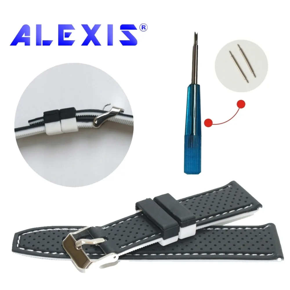 ALEXIS 22mm Very Nice Black With Red, orange, yellow , white, blue, brown Silicone Unisex Watch Band Straps WB1047 series Band
ALEXIS 22mm Very Nice Black With Red, orange, yellow , white, blue, brown Silicone Unisex Watch Band Straps WB1047 series Band