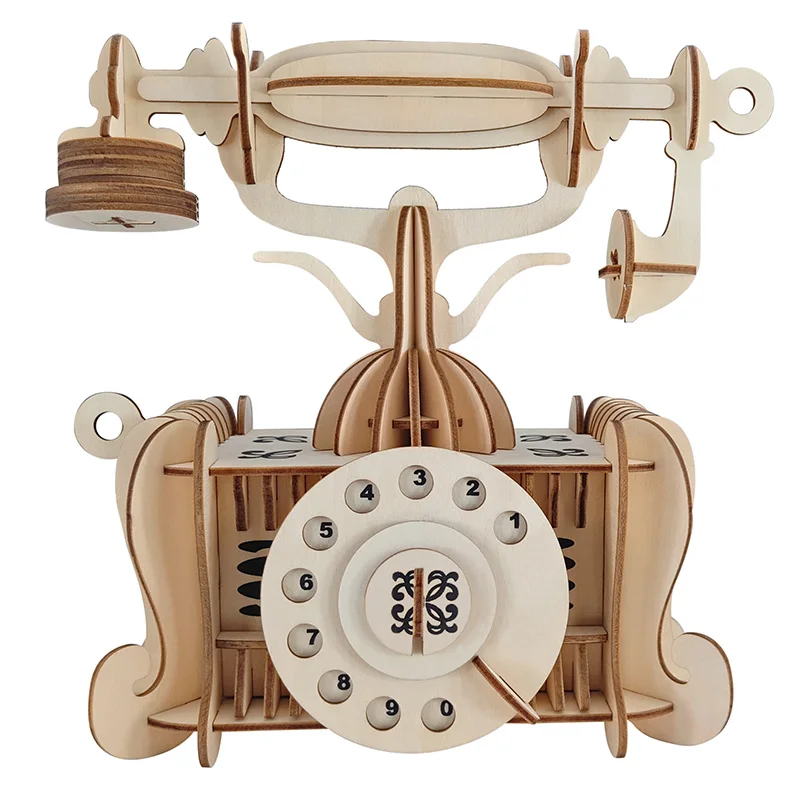 Old-fashioned telephone diy toy 3D wooden model constructor for adults children kids hobby boss estetica maquina modelarstwo
Old-fashioned telephone diy toy 3D wooden model constructor for adults children kids hobby boss estetica maquina modelarstwo