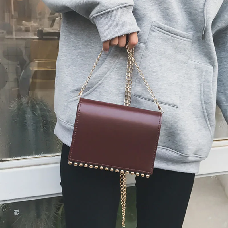 Designer Rivet Mini Bag Women Messenger Bags PU Leather Handbags Trendy Small Chain Crossbody Bags Vintage Brand Shoulder Bag
Designer Rivet Mini Bag Women Messenger Bags PU Leather Handbags Trendy Small Chain Crossbody Bags Vintage Brand Shoulder Bag