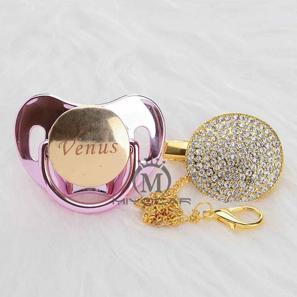 MIYOCAR Personalized any name can make all gold bling pacifier and pacifier clip BPA free dummy bling unique design PB
MIYOCAR Personalized any name can make all gold bling pacifier and pacifier clip BPA free dummy bling unique design PB