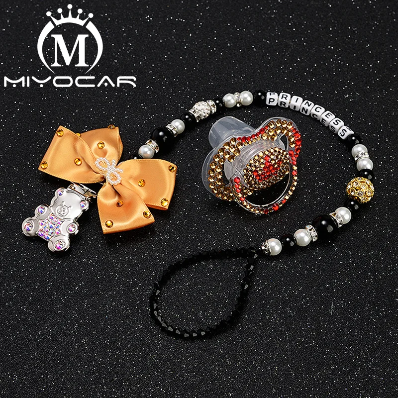 MIYOCAR custom name bling bear pacifier clip pacifier holder dummy clip with bling red crown pacifier set unique gift SP012
MIYOCAR custom name bling bear pacifier clip pacifier holder dummy clip with bling red crown pacifier set unique gift SP012