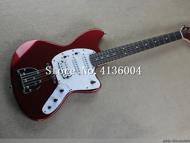 Горячие продажи Заводская 22 лады красный металлик электрогитара с белым pickguard