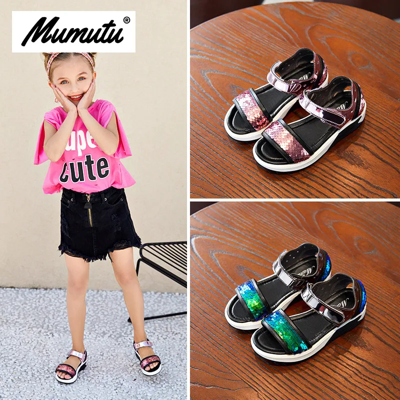 Odorless soft standard size children like girls breathable anti-wear casual light glitter Girls summer scandals MM6781
Odorless soft standard size children like girls breathable anti-wear casual light glitter Girls summer scandals MM6781