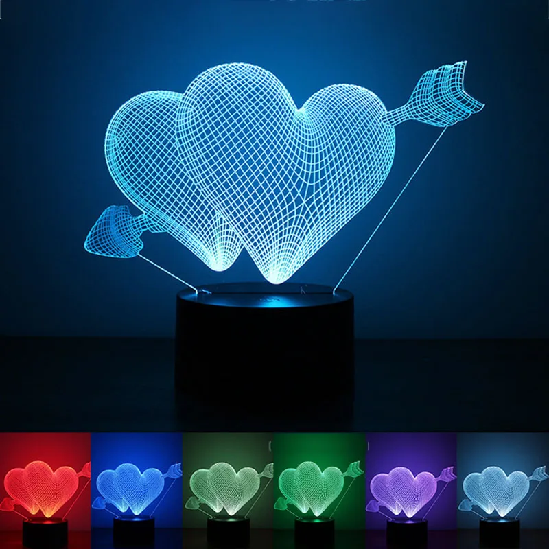USB Powered Heart-shaped 3D Night Light LED Desk Lamp Touch Key Decoration Lights Use Home Hotel Party Holiday
USB Powered Heart-shaped 3D Night Light LED Desk Lamp Touch Key Decoration Lights Use Home Hotel Party Holiday