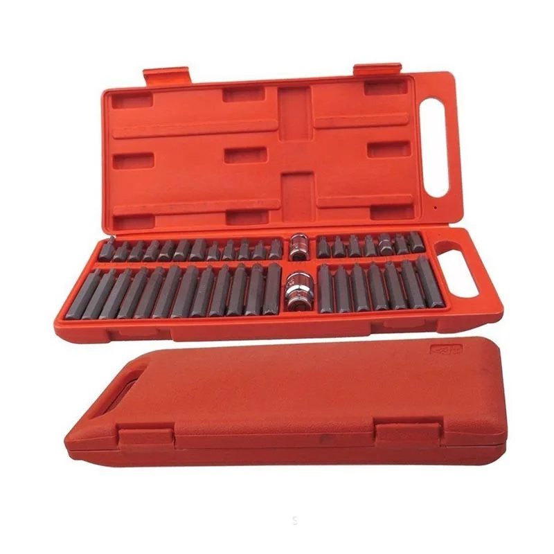 40pcs 1/2-Inch and 3/8-Inch Drive Socket Wrench Set Star Torx Spline Hex Bit Multifuctional Universal Repairing Hand Tool Set
40pcs 1/2-Inch and 3/8-Inch Drive Socket Wrench Set Star Torx Spline Hex Bit Multifuctional Universal Repairing Hand Tool Set