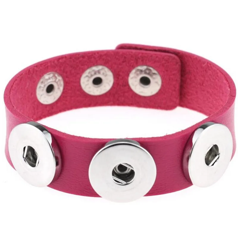 Hot Sale 10 Colors 3 Buttons Bracelet Rose Red Snap Leather Fit 18MM 20MM Women Bangles Jewelry
Hot Sale 10 Colors 3 Buttons Bracelet Rose Red Snap Leather Fit 18MM 20MM Women Bangles Jewelry