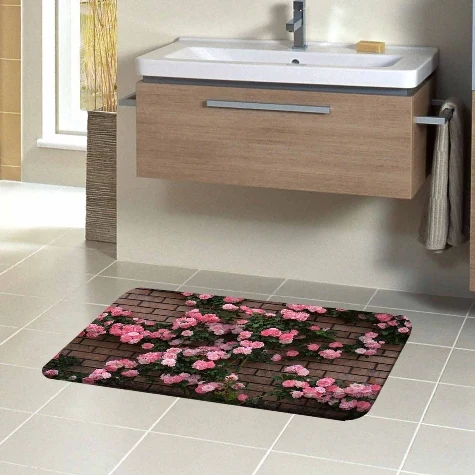 Else Brown Brick Wall on ivy leaf Pink Roses Flowers 3d Pattern Print Bath Mats Anti Slip Soft Washable Bathroom Mat Toilet Rugs
Else Brown Brick Wall on ivy leaf Pink Roses Flowers 3d Pattern Print Bath Mats Anti Slip Soft Washable Bathroom Mat Toilet Rugs