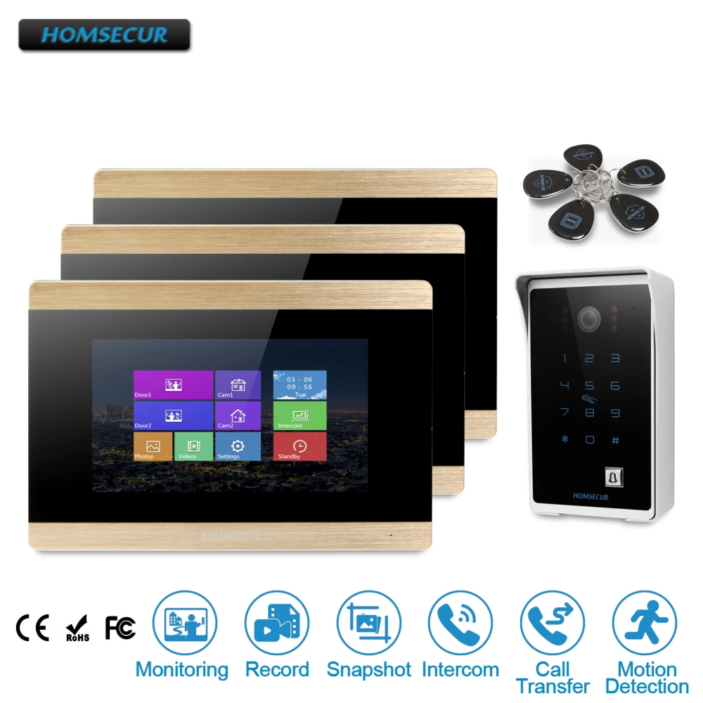 HOMSECUR 7 "Проводной Видеодомофон Система Доступ по Паролю и ID BC081 + BM715-G
HOMSECUR 7 "Проводной Видеодомофон Система Доступ по Паролю и ID BC081 + BM715-G