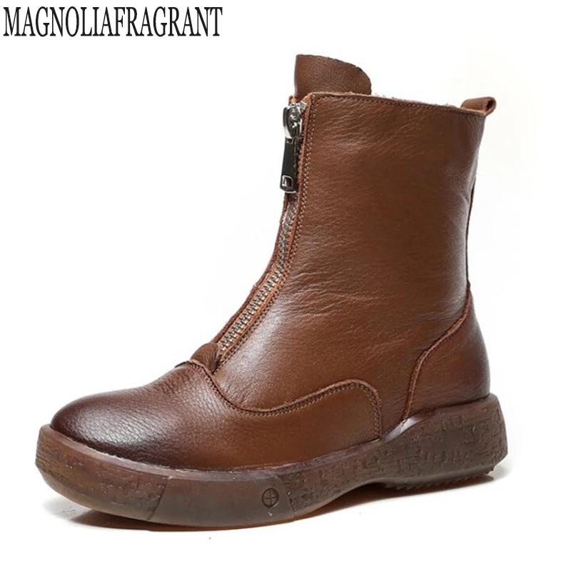 Women Genuine Leather Boots Front zipper women shoes Breathable Female Comfortable boots women ladies shoes botines mujer 284c
Women Genuine Leather Boots Front zipper women shoes Breathable Female Comfortable boots women ladies shoes botines mujer 284c
