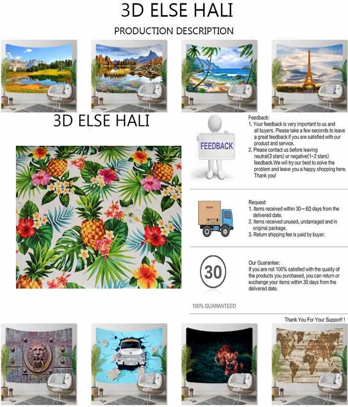 

Else Blue Sea Tropical Green island Wood Bridge 3D Print Decorative Hippi Bohemian Wall Hanging Landscape Tapestry Wall Art