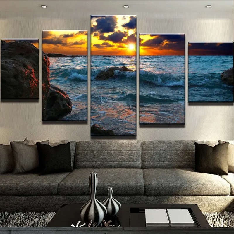 Modular Pictures 5 Pieces Sunrise Landscape Painting Canvas HD Prints For Living Room Wall Art Home Decorative Modern Artwork
Modular Pictures 5 Pieces Sunrise Landscape Painting Canvas HD Prints For Living Room Wall Art Home Decorative Modern Artwork