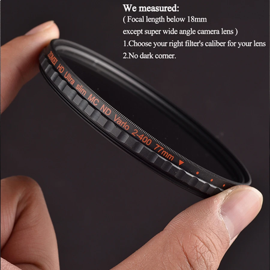 ZOMEI Slim Adjustable Neutral Density ND2-400 Filter for Canon Nikon Camera Lens 49/52/55/58/62/67/72/77/82mm
ZOMEI Slim Adjustable Neutral Density ND2-400 Filter for Canon Nikon Camera Lens 49/52/55/58/62/67/72/77/82mm