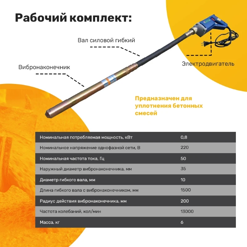 Бетонный Вибратор Zitrek Z 35 1.5