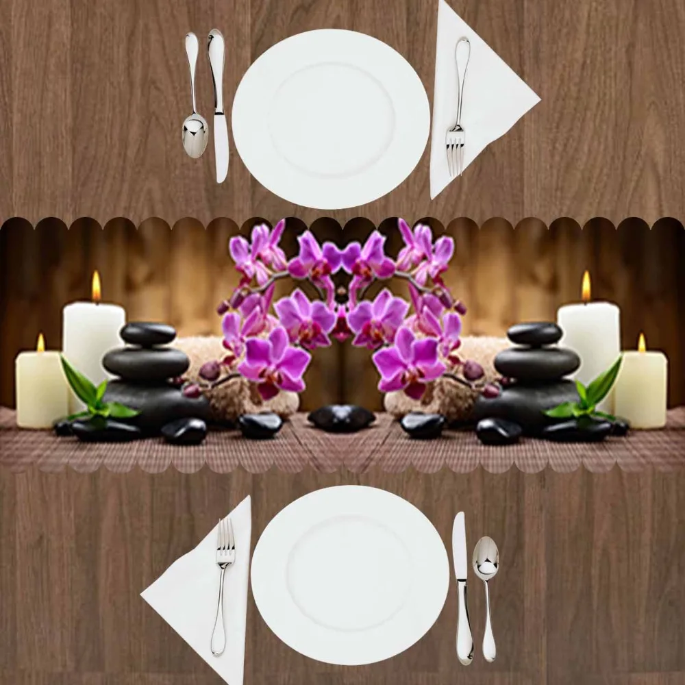 Else White Candle Black Spa Stones Purple Orchid Flower 3d Print Pattern Modern Table Runner for Kitchen Dining Room Tablecloth
Else White Candle Black Spa Stones Purple Orchid Flower 3d Print Pattern Modern Table Runner for Kitchen Dining Room Tablecloth
