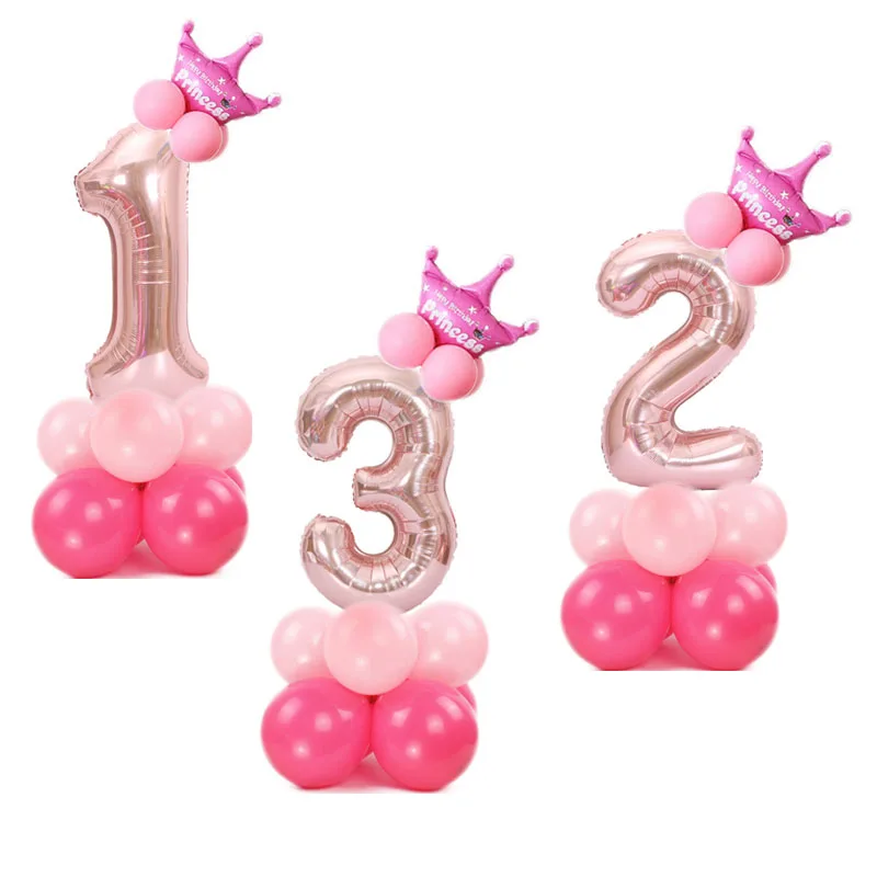 16PCS rose gold Number Balloon column balloon Happy Birthday Party Decoration Kids Boy Girl baby shower Party figure air globos
16PCS rose gold Number Balloon column balloon Happy Birthday Party Decoration Kids Boy Girl baby shower Party figure air globos