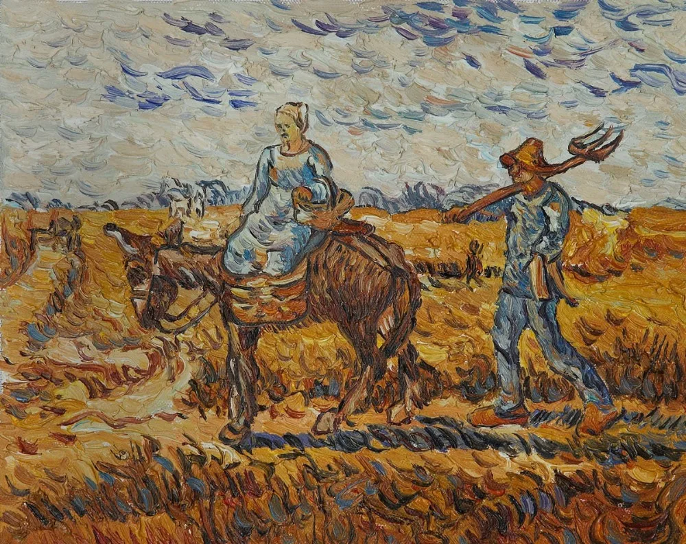 High quality Oil painting Canvas Reproductions Peasant Couple Going To Work by Van Gogh Painting hand painted
High quality Oil painting Canvas Reproductions Peasant Couple Going To Work by Van Gogh Painting hand painted