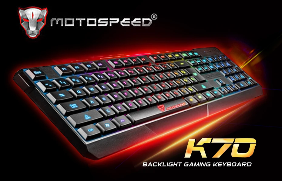 MotoSpeed K70 Gaming keyboard 7-Color Backlight Computer Work Keyboard Teclado USB Powered for Desktop Laptop Black
MotoSpeed K70 Gaming keyboard 7-Color Backlight Computer Work Keyboard Teclado USB Powered for Desktop Laptop Black