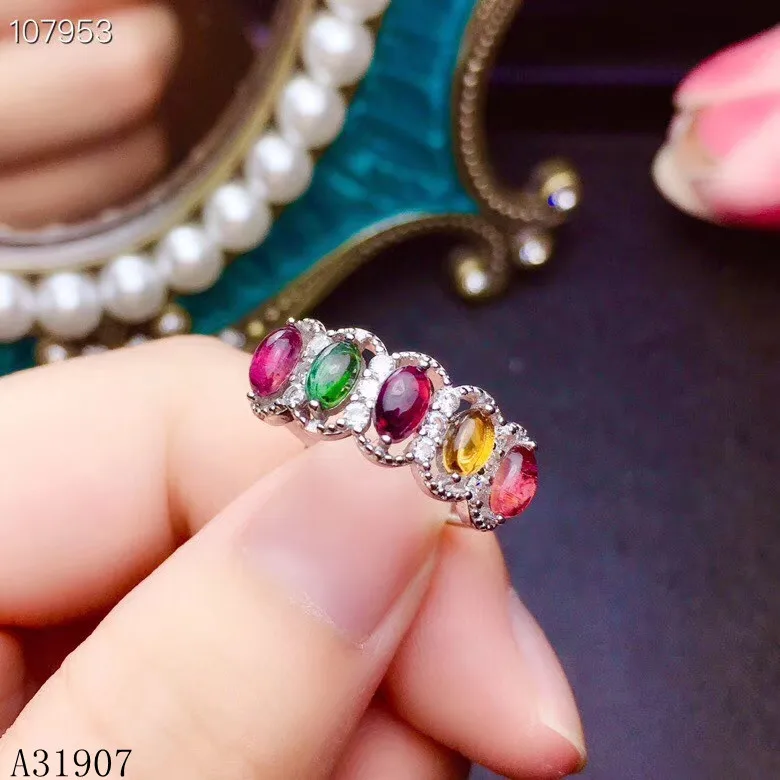 KJJEAXCMY boutique jewelry 925 sterling silver inlaid natural tourmaline female hand ring support detection of new luxury
KJJEAXCMY boutique jewelry 925 sterling silver inlaid natural tourmaline female hand ring support detection of new luxury