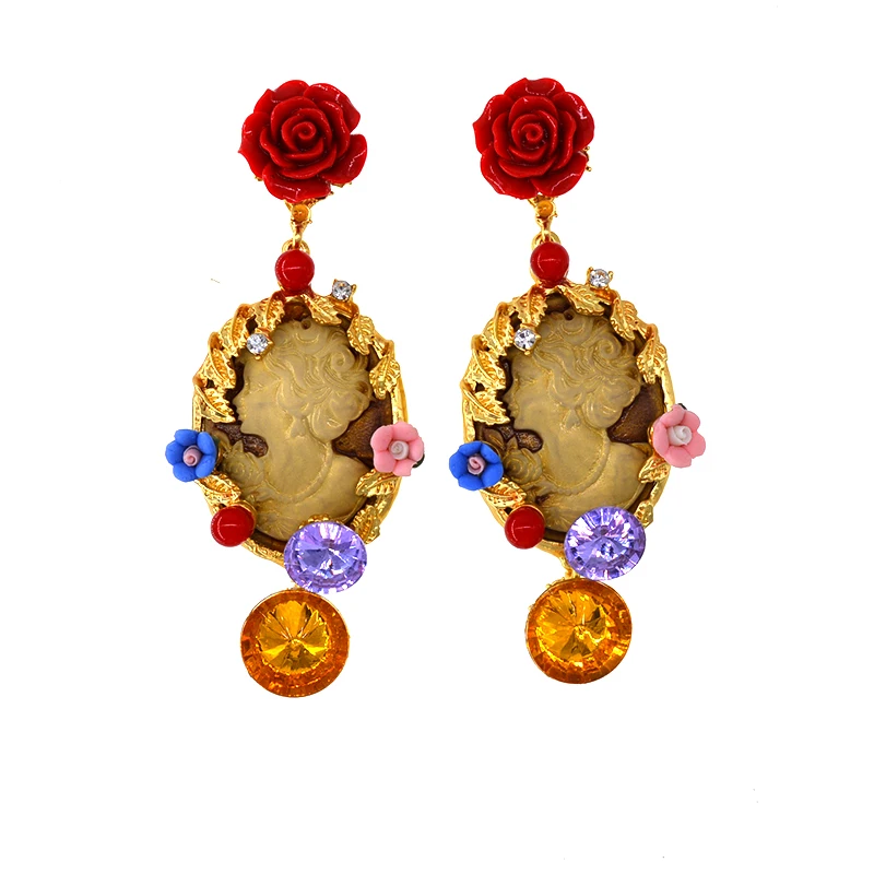 New Design Fashion Elegant Red Rose Flowers Long Dangle Earrings For Women Round Drop Crystal Pendant Gift
New Design Fashion Elegant Red Rose Flowers Long Dangle Earrings For Women Round Drop Crystal Pendant Gift