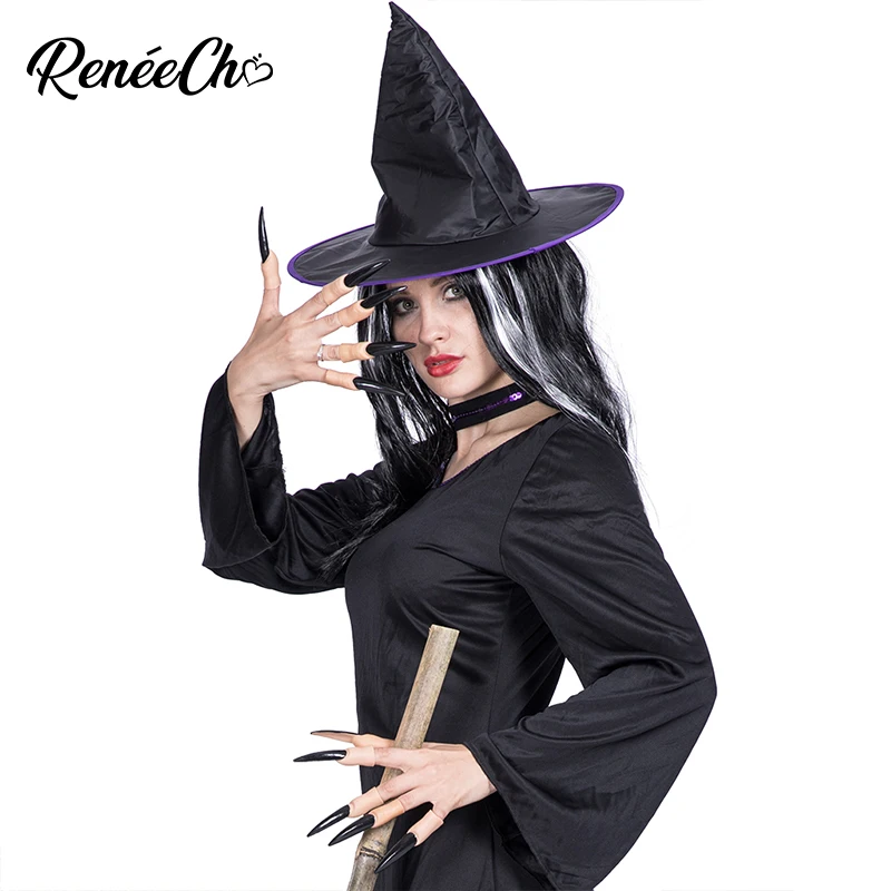 Halloween Costume For Adult Women scary Horror Witch Costume cosplay costume adultos long black Dress Hat collar full set
Halloween Costume For Adult Women scary Horror Witch Costume cosplay costume adultos long black Dress Hat collar full set
