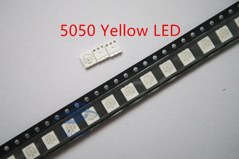 5050 SMD LED Chip желтый 50 шт. ультра яркий 60 мА DC 2 в поверхностное крепление бусины