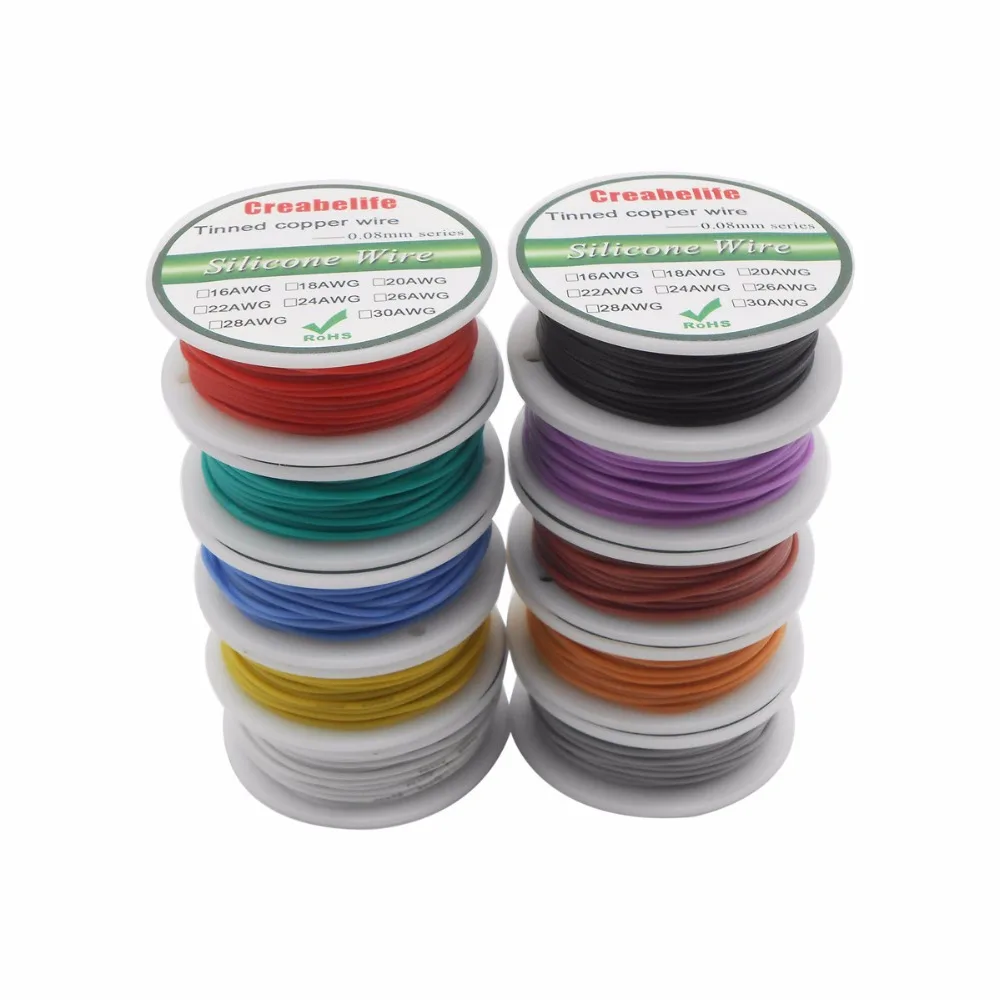 50m 30 AWG Flexible Silicone Wire 5 Colors RC Cable Line With Spool Package 1 / Package 2 Tinned Copper Wire Electrical Wire
50m 30 AWG Flexible Silicone Wire 5 Colors RC Cable Line With Spool Package 1 / Package 2 Tinned Copper Wire Electrical Wire